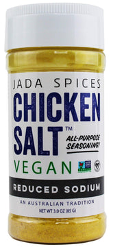JADA Spices Chicken Salt front bottle shows vegan gluten-free seasoning.