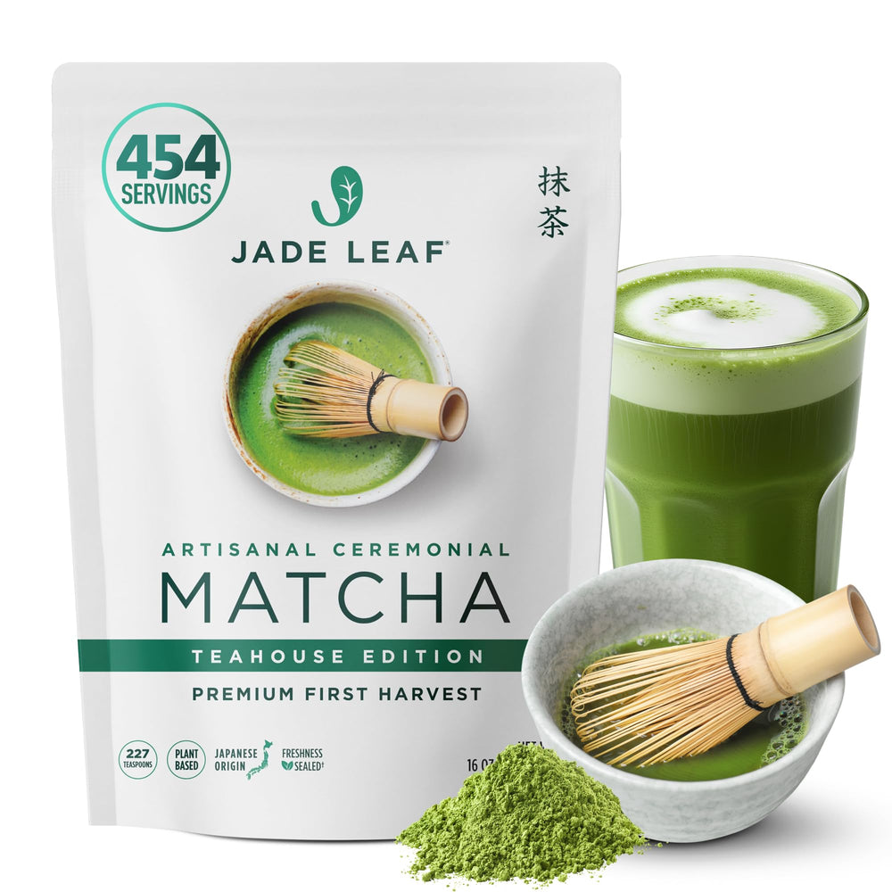 Jade Leaf Matcha Teahouse Edition bulk pouch for ceremonial-grade tea at home.