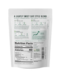Closeup of Jade Leaf Matcha Vanilla Latte powder highlighting organic ingredients