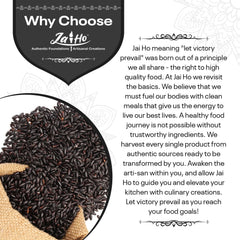 Jai Ho cooked black rice steaming in a bowl, versatile base for meals.