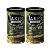 Jake's Nut Roasters Brine Dill Almonds 2-Pack packshot showing bold flavor and crunch