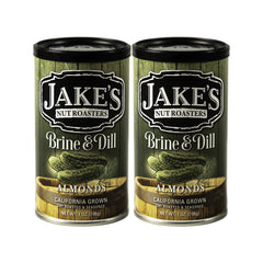 Jake's Nut Roasters Brine Dill Almonds 2-Pack packshot showing bold flavor and crunch