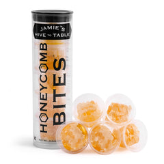 Jamie’s Hive To Table honeycomb bites packaging for on-the-go snacking.