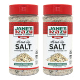 Jane's Krazy Mixed-Up Salt Blend jar front, all-natural seasoning for versatile grilling
