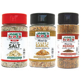Jane's Krazy Mixed Up Salt bottle enhances poultry and vegetables.
