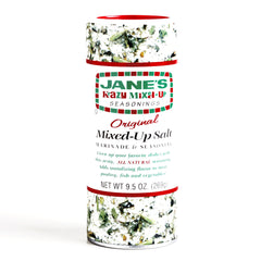 Jane's Krazy Mixed Up Salt jar highlighting balanced seasoning for everyday cooking.