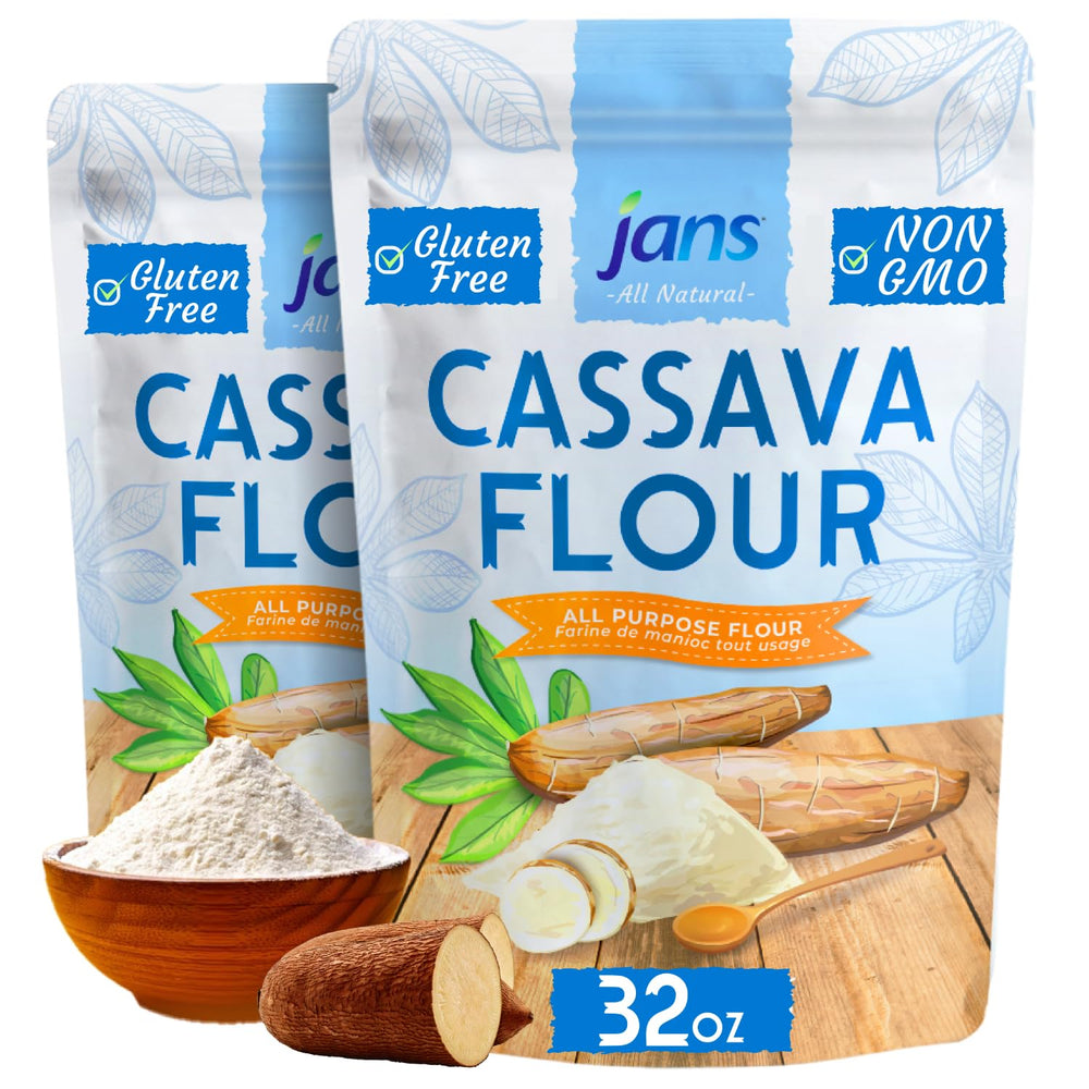 Jans cassava flour all-purpose bag 2 lb for gluten-free baking.