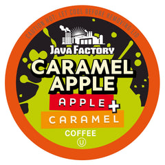 Java Factory Caramel Apple pod in a box highlighting sugar-free flavor potential
