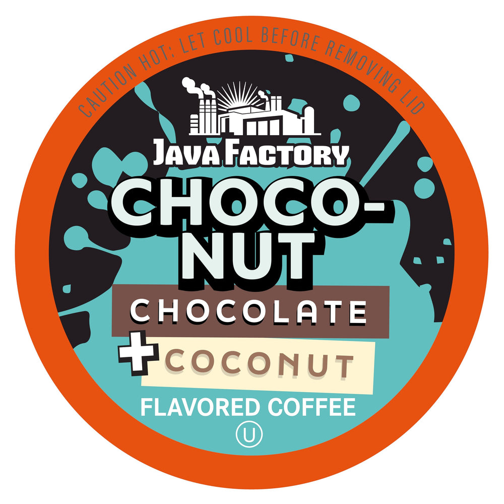 Java Factory Choconut capsule pack showing tropical chocolate coconut flavor.
