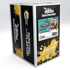 Java Factory Choconut coffee pod closeup highlighting rich aroma.