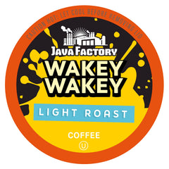 Java Factory Wakey Wakey light roast pod front view, ideal for a quick morning brew.