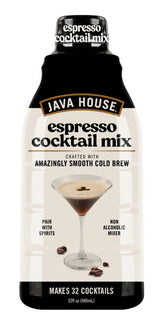 Java House cold brew cocktail mix bottle showing premium Arabica notes for smooth espresso cocktails.