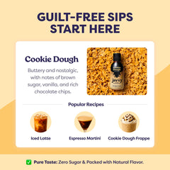 Javvy Coffee Concentrate Cookie Dough measuring spoon for precise portions.