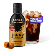 Javvy Salted Caramel concentrate bottle with rich aroma for cold brew