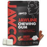 JAWCO packaging view shows Ultra-Tough Jawline Chewing Gum for daily jaw training.