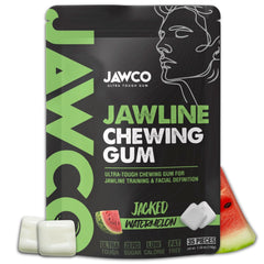 JAWCO ultra-tough jawline gum pack close-up showing durable chewing for facial contour definition