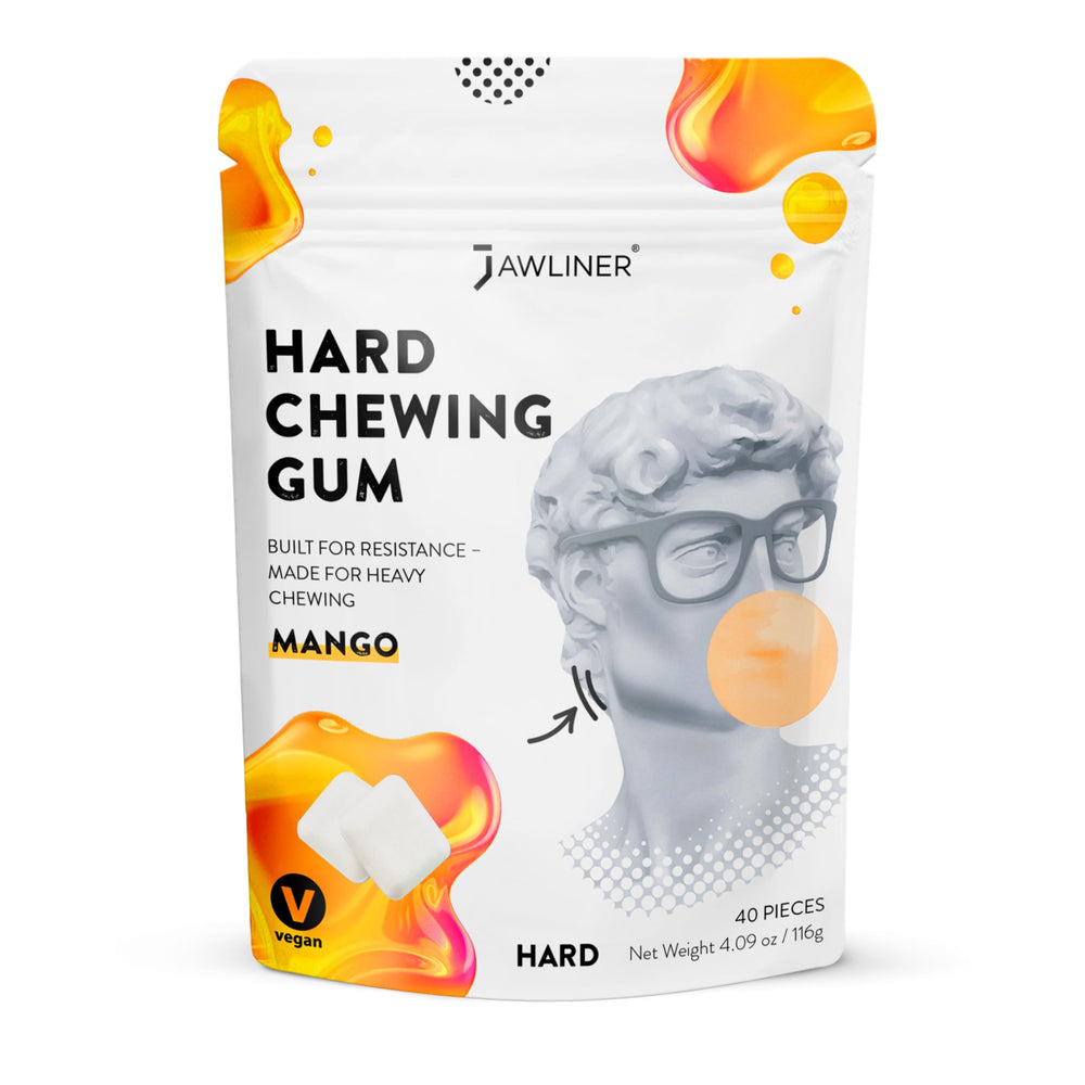 Jawliner hard jawline gum pack for at-home jaw workouts and defined profile.
