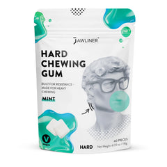 Jawliner Hard Jawline Gum packaging shown for convenient at-home jaw workouts