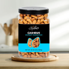 Jaybee's Honey Roasted Cashews packaging shows resealability for freshness.