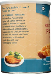 Jeff Nathan Creations gluten-free plain panko crumbs close-up texture for adaptable use.