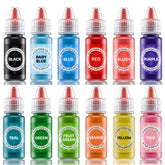 Jelife oil color palette with 12 bottle drops for chocolate coloring.
