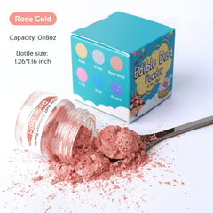 Jelife rose gold edible luster dust close-up showing fine metallic sheen
