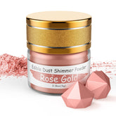 Jelife rose gold edible luster dust jar for cake decorating with luxe shimmer