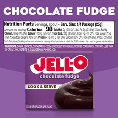 Jell-O pudding with milk creates a creamy chocolate treat in minutes.