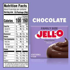 A serving of Jell-O chocolate pudding on a plate with a glossy finish.