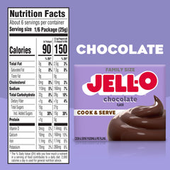 Stovetop preparation of Jell-O Chocolate Pudding for creamy texture.