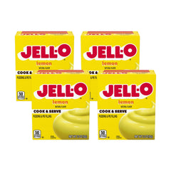 Jell-O Lemon Cook & Serve pudding pack ready for quick desserts