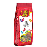 Jelly Belly 49-flavor gift bag front view with colorful beans for celebrations.