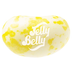 Close-up of Jelly Belly Buttered Popcorn beans reveals yellow-white colors, great for snacking.