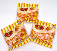 Jelly Belly Candy Corn 3-pack serving bowl, colorful treats for celebrations.