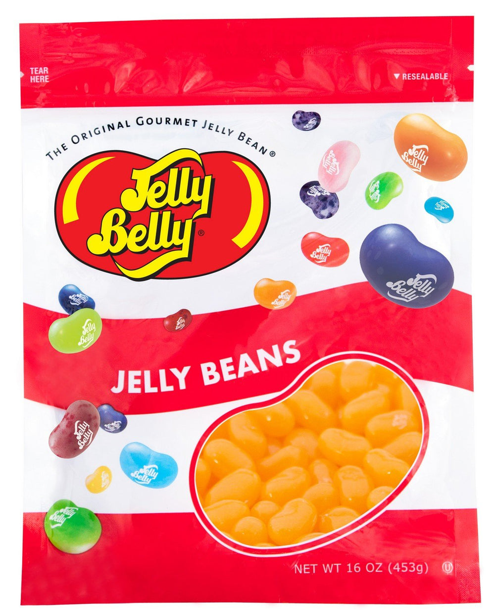 Jelly Belly cantaloupe jelly beans in a 1 lb bag for fresh fruity snacking.