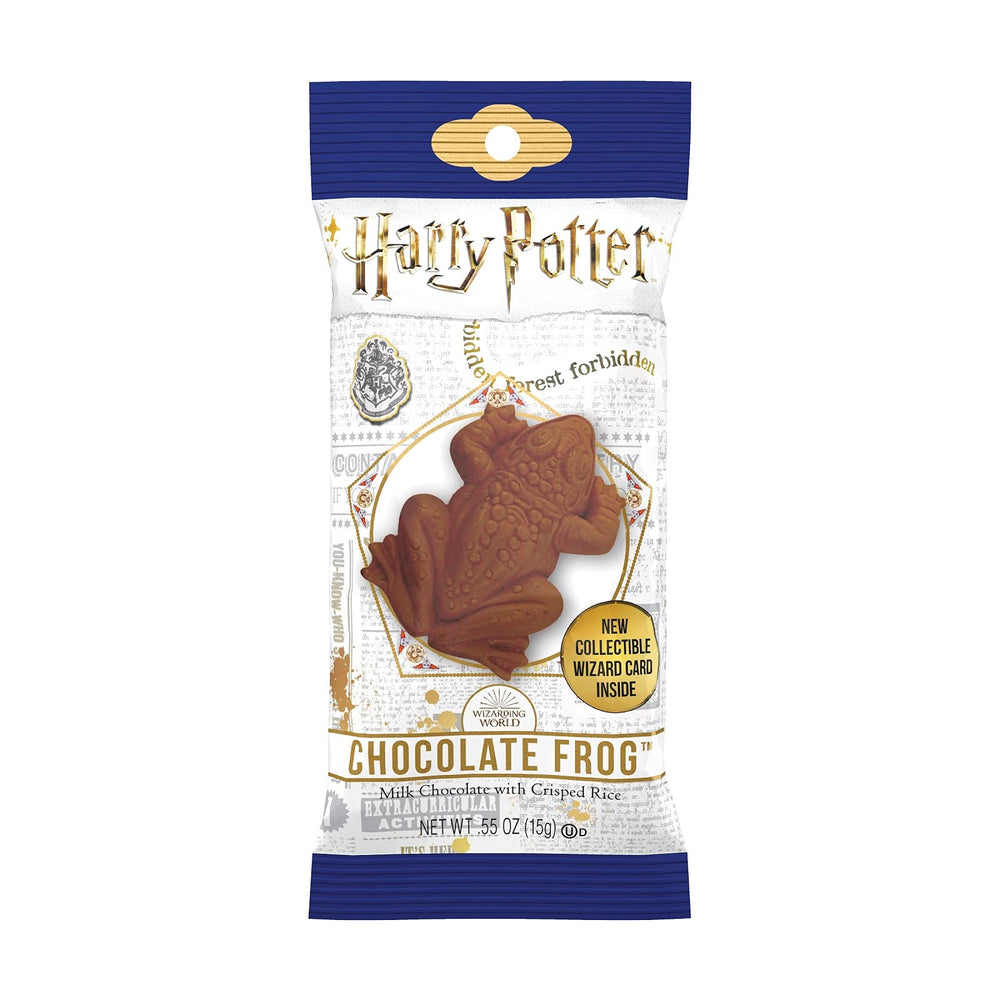 Jelly Belly Harry Potter Chocolate Frog with collectible wizard card for fans.