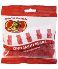 Close-up of Jelly Belly Hot Cinnamon Bears; spicy flavor ready for movie night.