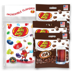 Jelly Belly Root Beer Jelly Beans close-up, ideal for on-the-go snacking.