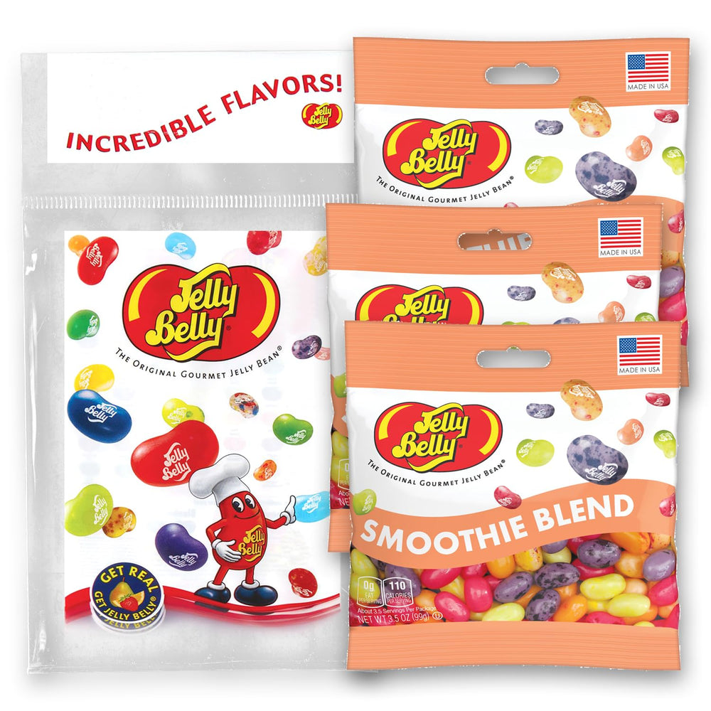 Jelly Belly Smoothie Blend bag-front view for quick grab-and-go snacking.