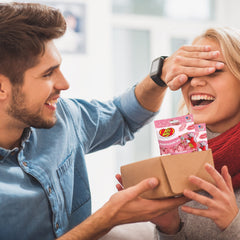 Gift-ready packaging for Jelly Belly Sour Pucker Lips, perfect for Valentine gifts.