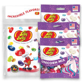 Jelly Belly Unicorn Mix beans in grab-and-go bags for easy snacking.