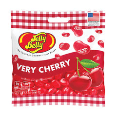 Jelly Belly Very Cherry jelly beans close-up showcasing vibrant color and true-to-life flavor for snacking