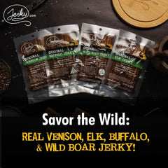 Jerky.com Exotic Jerky Gift Box buffalo jerky slices, keto-friendly snack