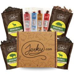 Jerky.com Exotic Jerky Gift Box venison jerky slices, protein-packed on the go