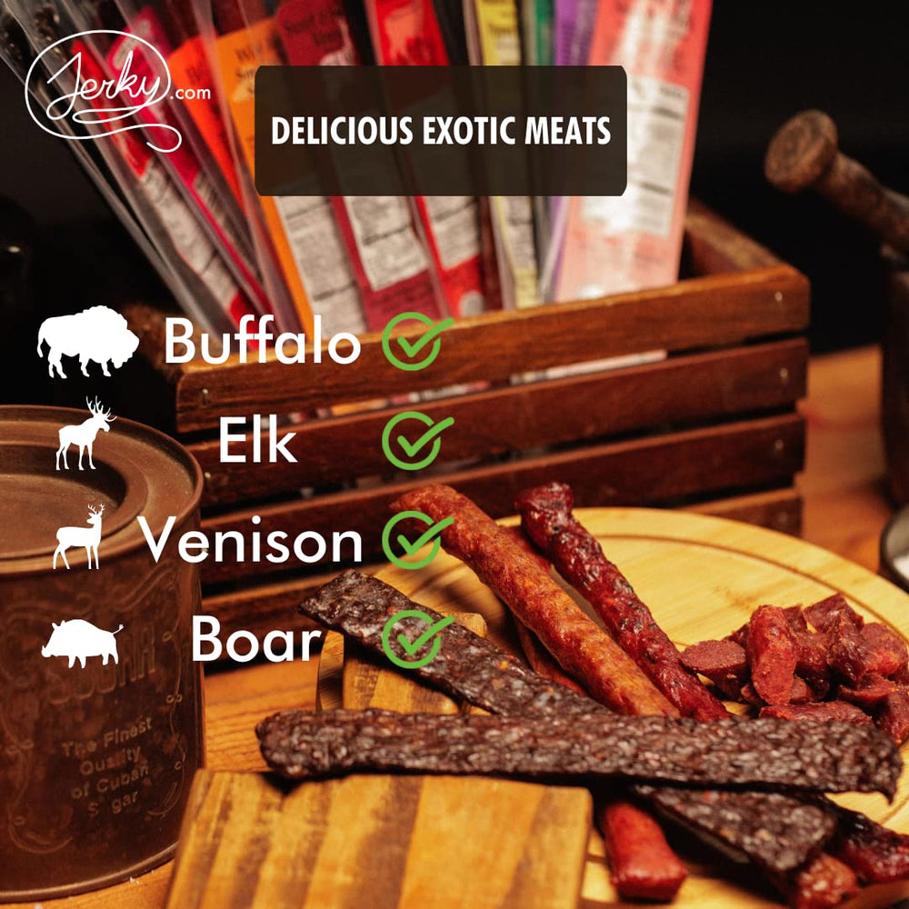 Jerky.com Exotic Meat Sticks Elk: rich flavor in a portable snack