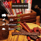 Jerky.com Exotic Meat Sticks Elk: rich flavor in a portable snack