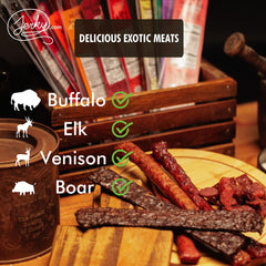 Jerky.com Exotic Meat Sticks Elk: rich flavor in a portable snack
