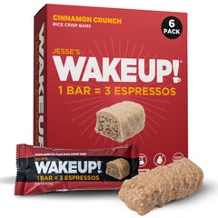 Jesse's WakeUP Cinnamon Crunch 6-pack front, ready for long shifts with on-demand energy.