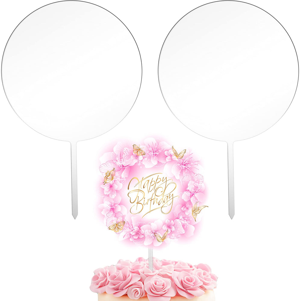 Jetec 2-piece 5-inch round acrylic cake topper blanks for personalized cakes