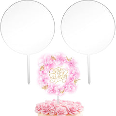 Jetec 2-piece 5-inch round acrylic cake topper blanks for personalized cakes